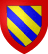 Bandés d'or et d'azur de 6 pièces à la bordure de gueules